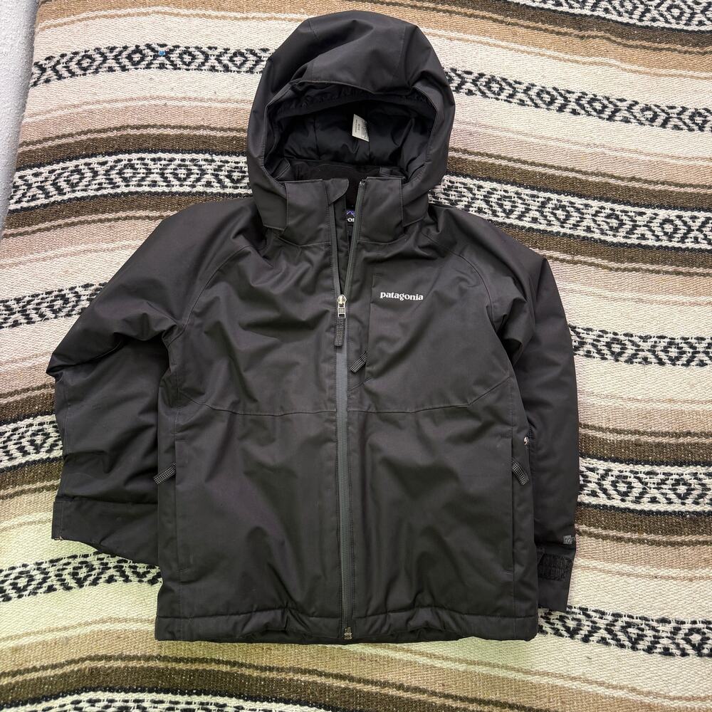Youth Boys Patagonia Black Snowshot Hooded Insulated Winter Jacket Sz XS (5-6)